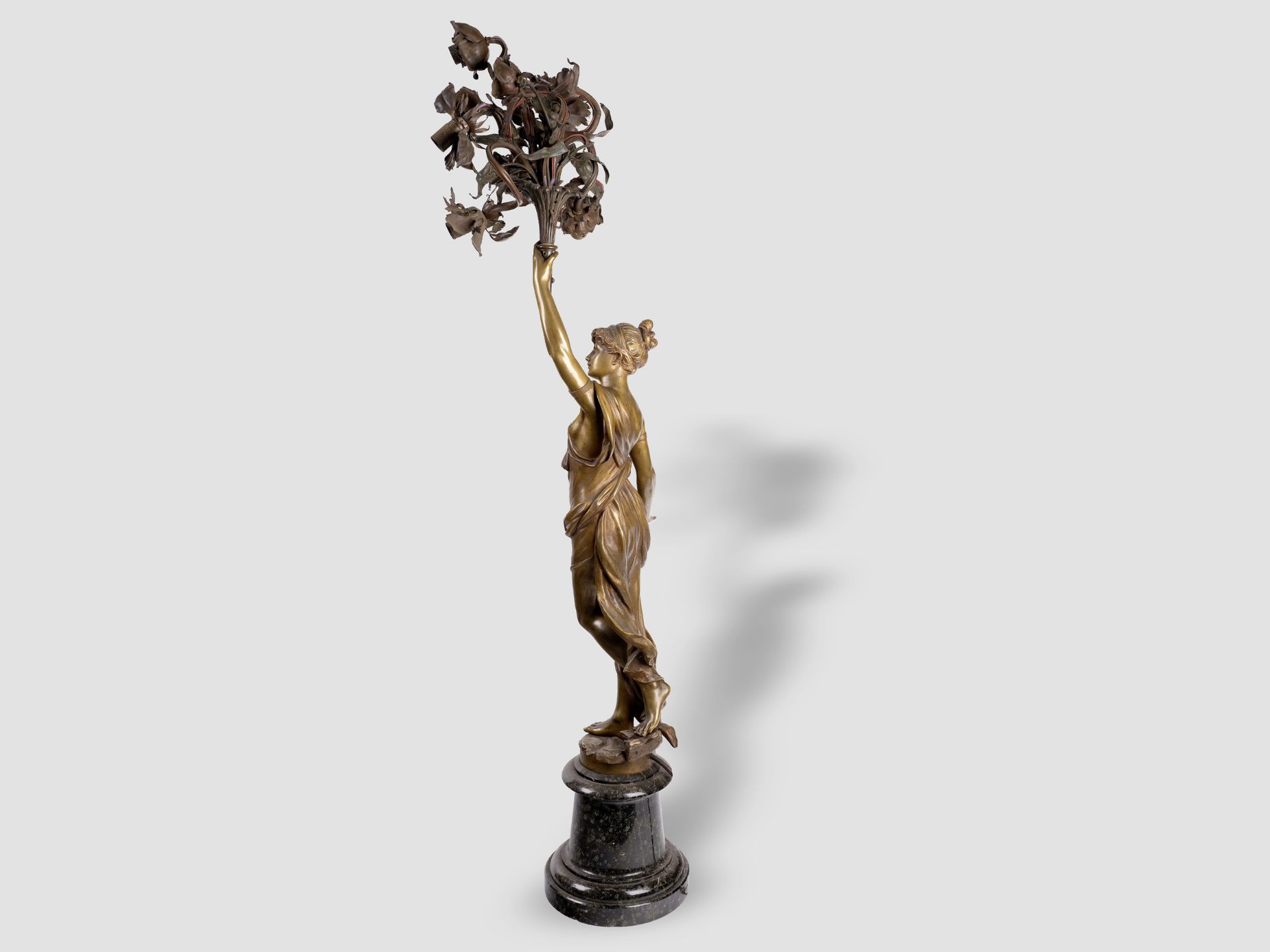 Impressive candelabra, Stuttgart 1898, Sculptural bronze casting - Image 2 of 6