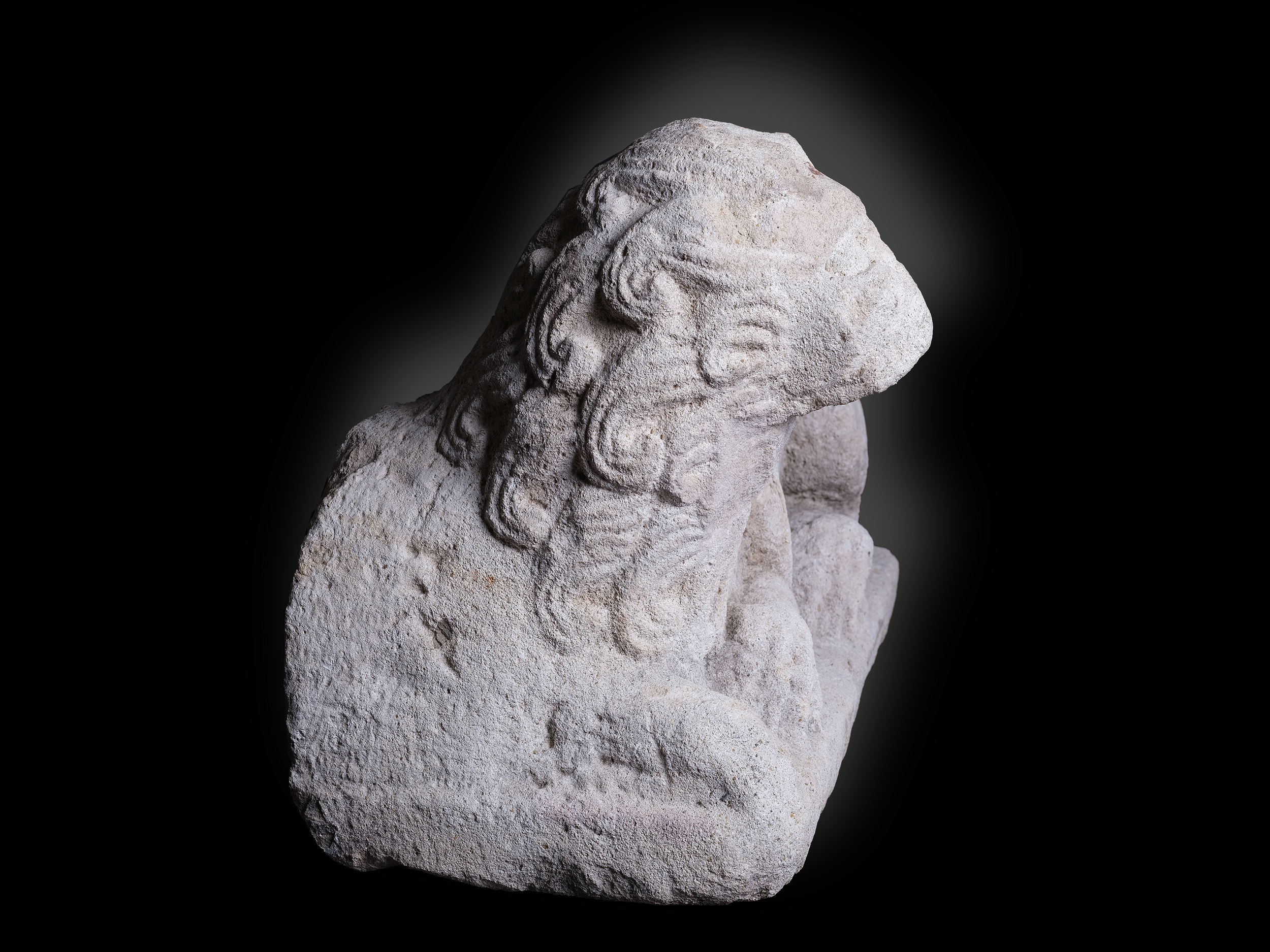 Highly important Roman Lion, Veneto / Istria, 1100 - 1150, Travertine or sandstone - Image 2 of 4