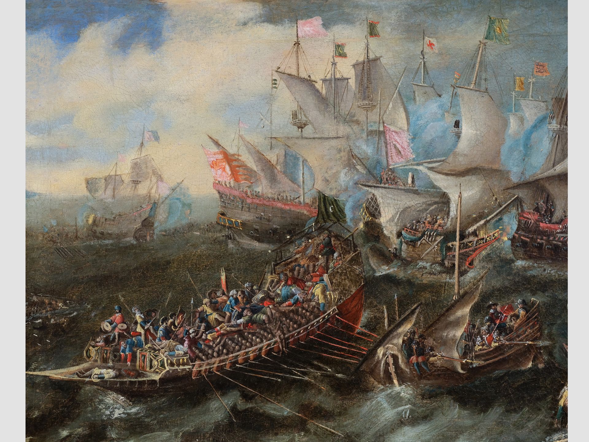 Naval Battle at Lepanto, German painter, 17th century - Image 4 of 5