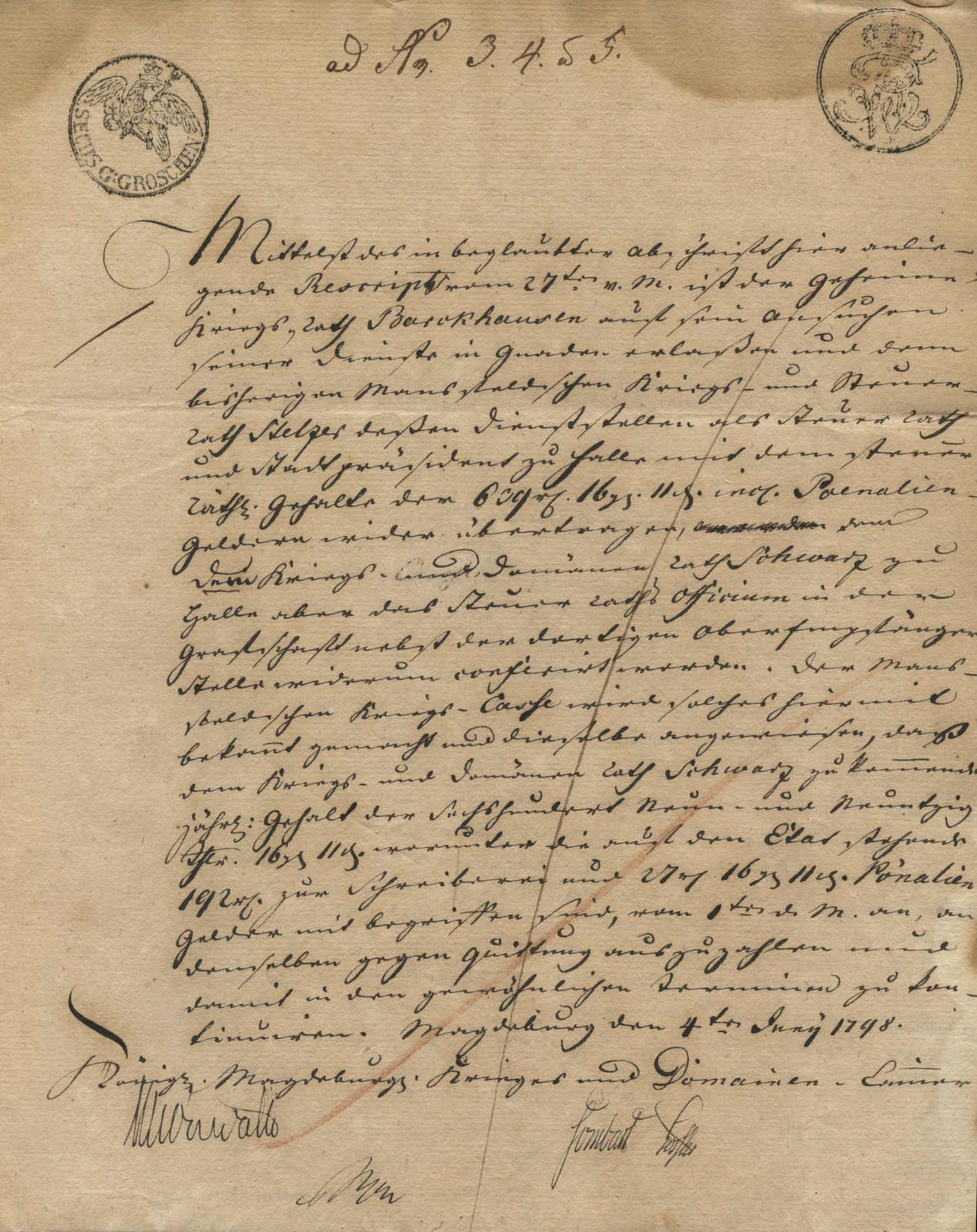 Zusammenstellung von Briefen und Befehlen zum Beispiel zur Vorhaltung von Gespannen, meist von 1798,