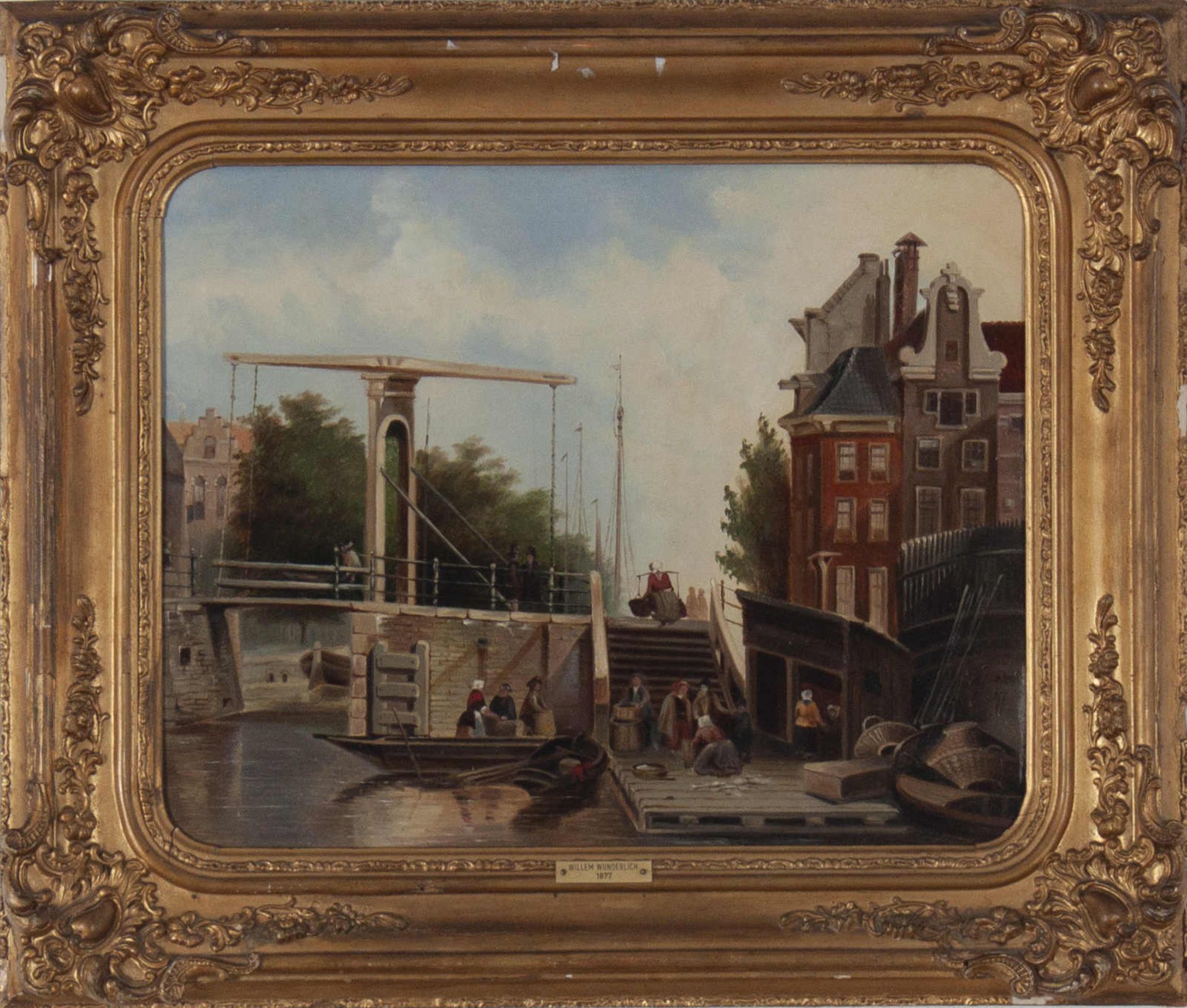 Niederländische Marktleute beim Löschen der Ladung. Willem Wunderlich (19./20. Jahrhundert, - Image 2 of 5