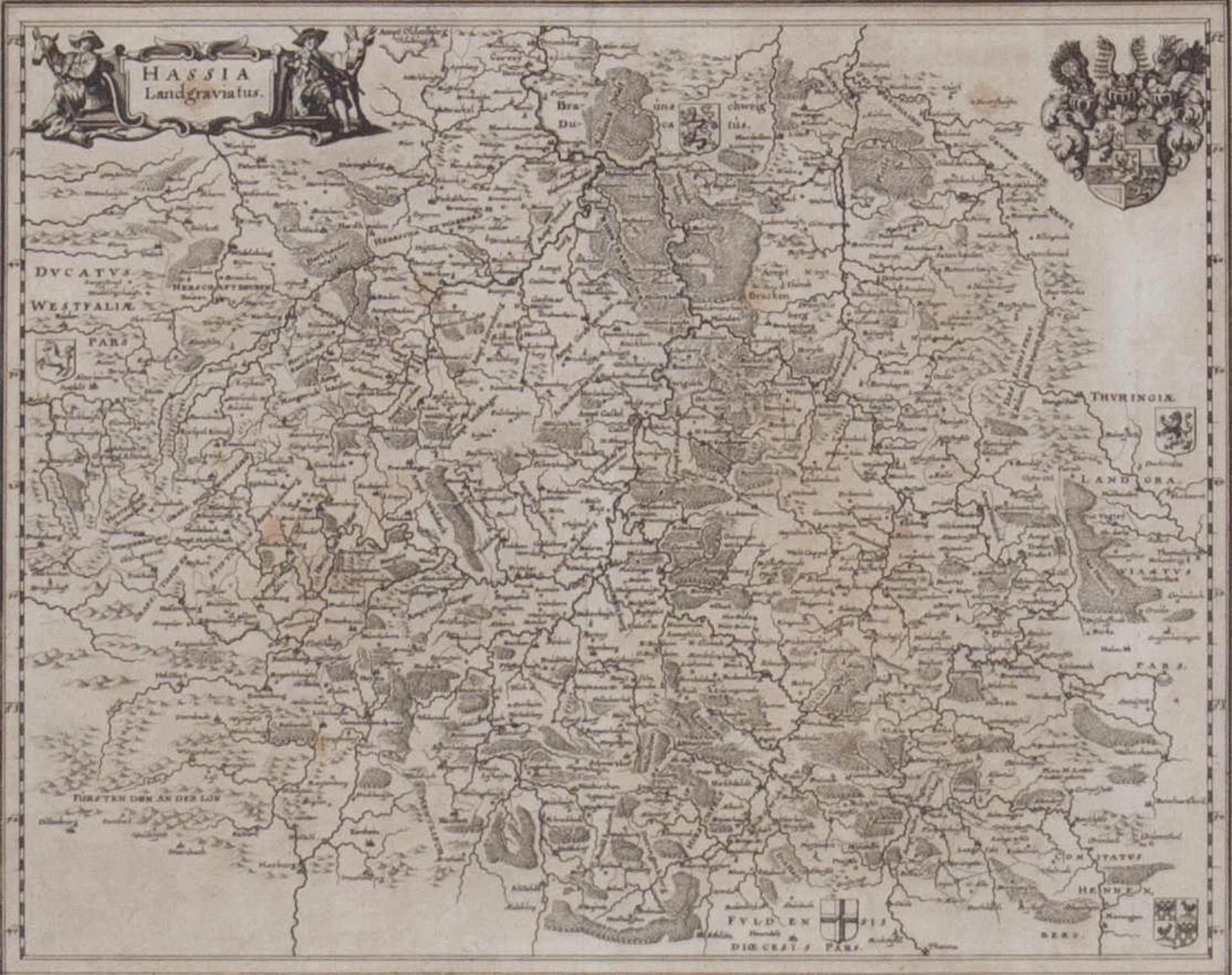Hassia Landgraviatus. Matthäus Merian (22.09.1593 Basel – 19.06.1650 Langenschawalbach) nach.