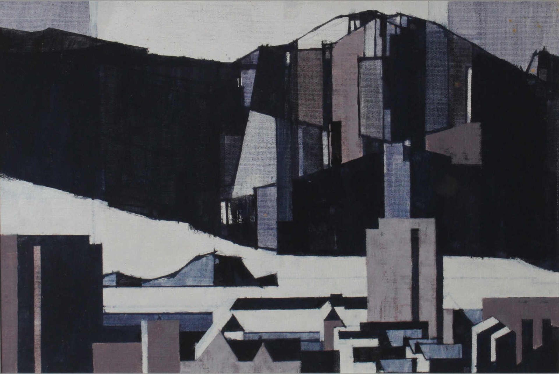 Abstrahierte Landschaft. Helmuth Ascher (22.04.1930 - 29.11.2013, Österreich). Öl auf Karton,