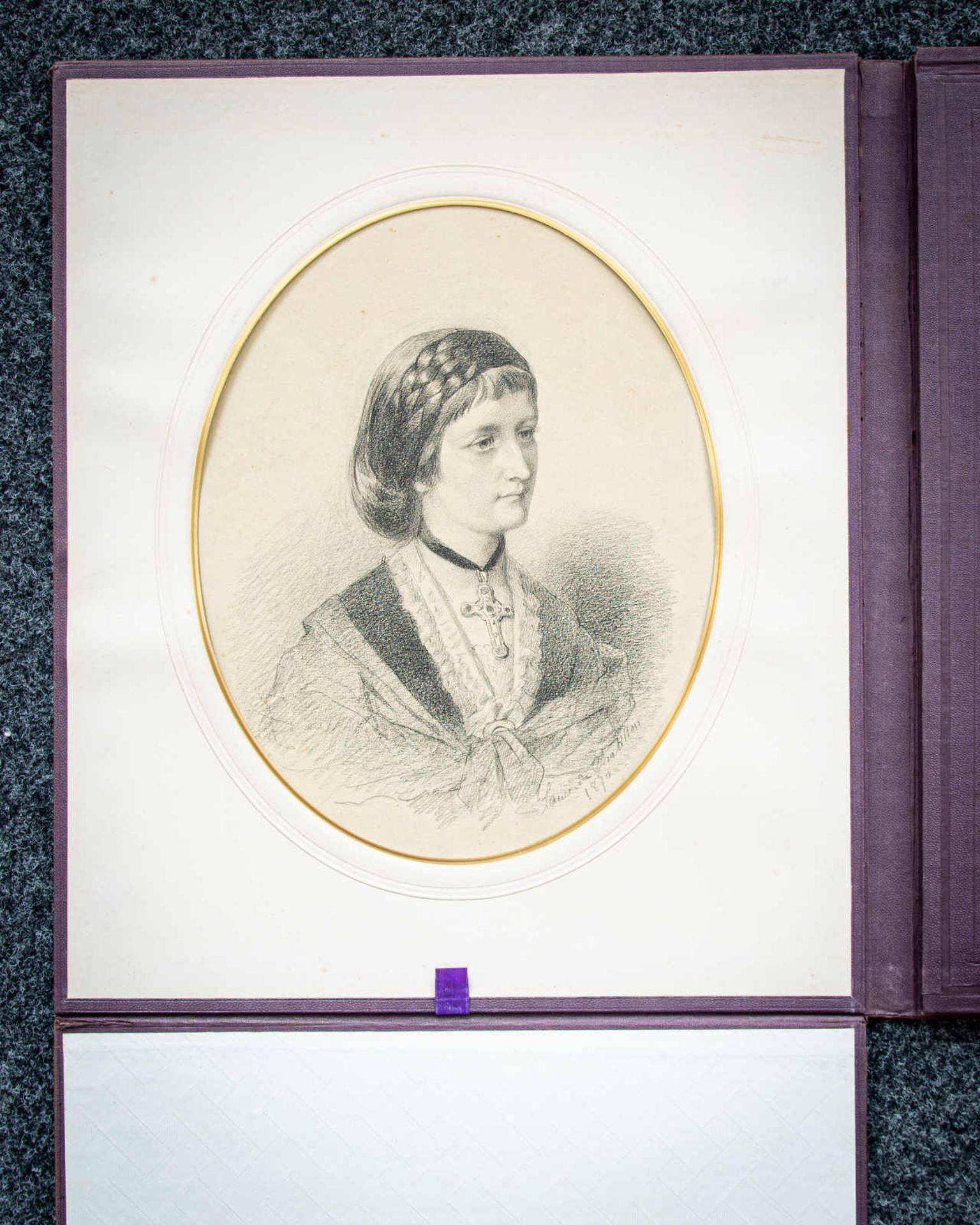 2 Brustporträts, wohl Mutter & Sohn. Zoe Laure de Chatillon (1826 Chambray - 1908 Clarens VD). - Image 2 of 3
