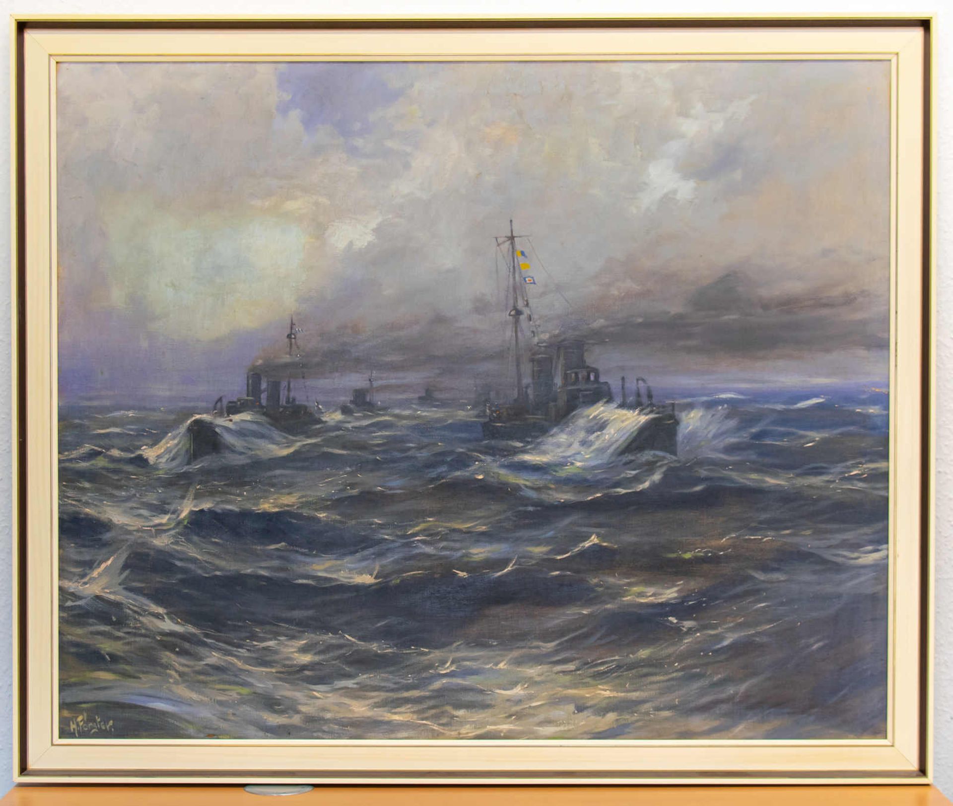 Gemälde "Minenboote - Verband auf See" (H. Förster)