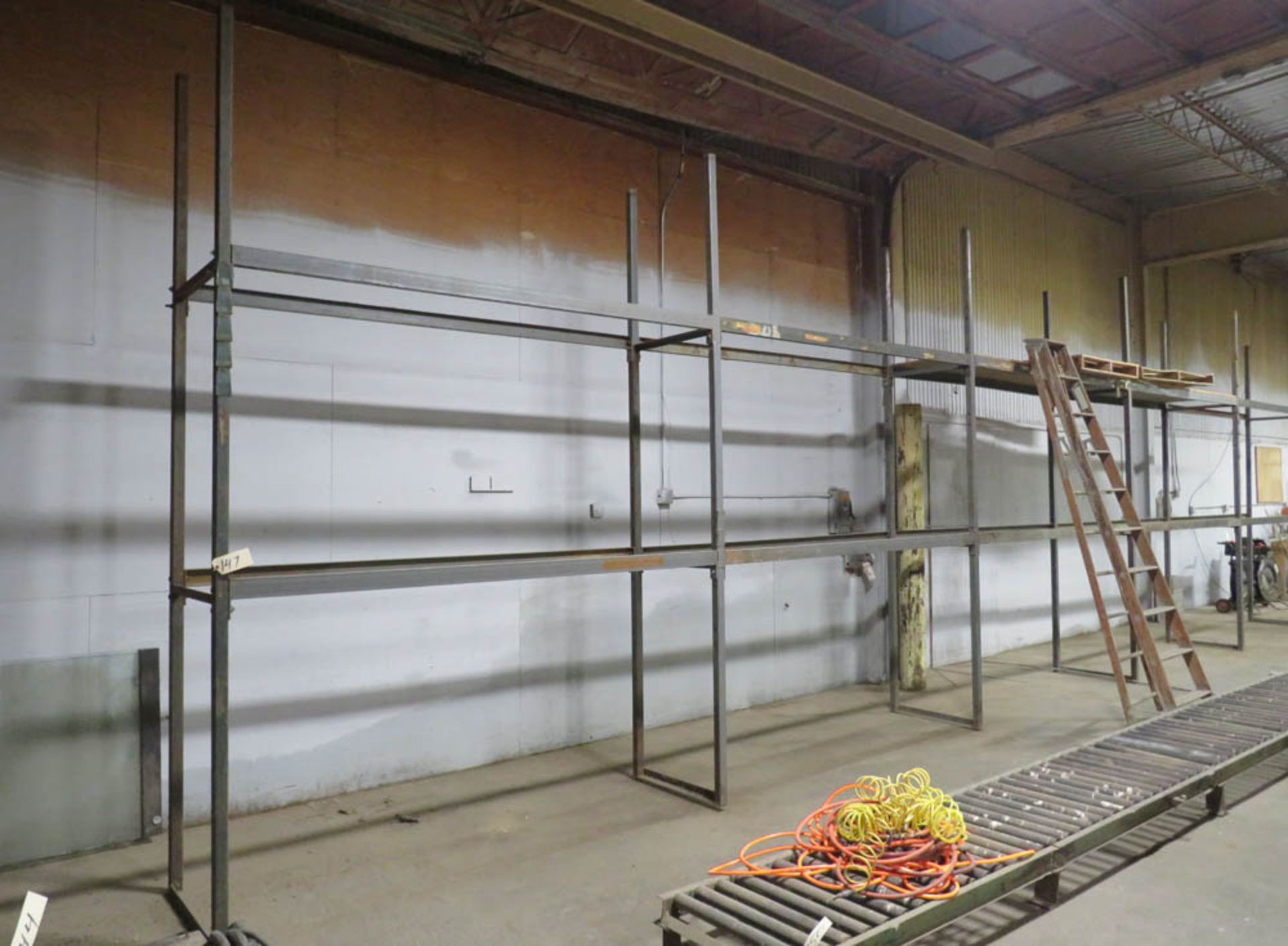 [5] SECTIONS OF PALLET RACKING - 140" X 8" X 30", BOLTED TOGETHER