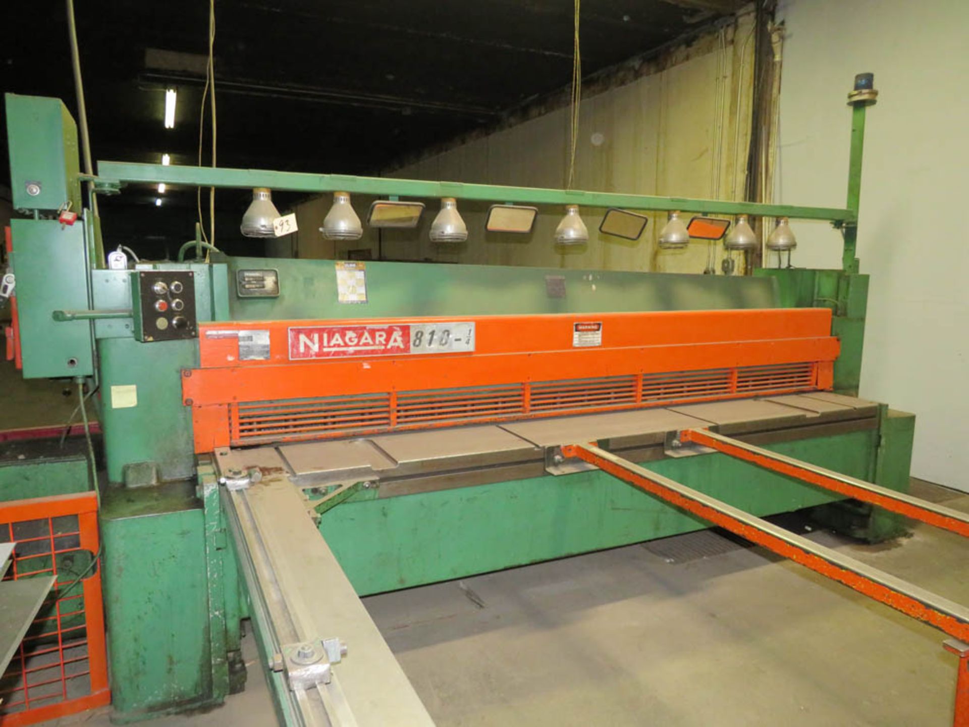 NIAGARA MDL. 810-1/4 POWER SQUARING SHEAR, WITH 120" SQUARING ARM, 36" FRONT OPERATED BACK GAUGE, - Image 4 of 12