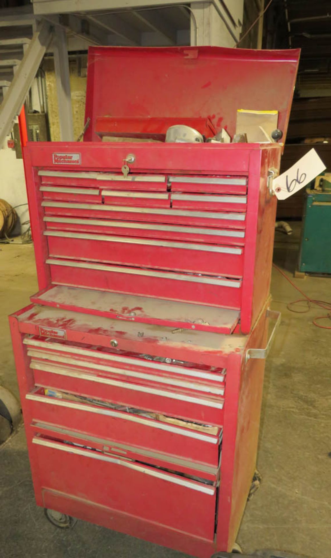 POPULAR MECHANICS ROLLING TOOL BOX, WITH CONTENTS