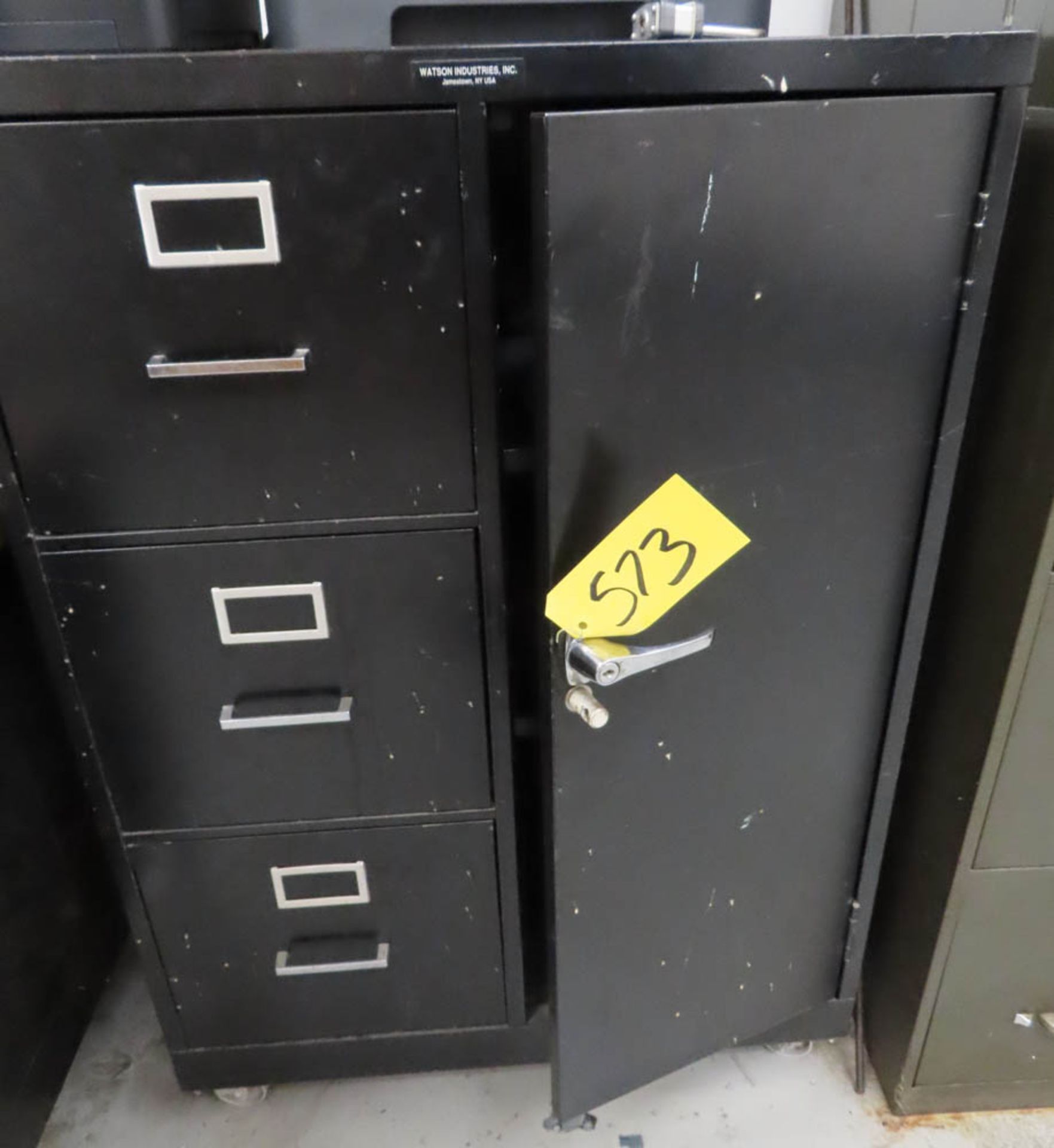 ASSORTED FILE CABINETS & DESKS (NO PC'S OR PRINTERS)