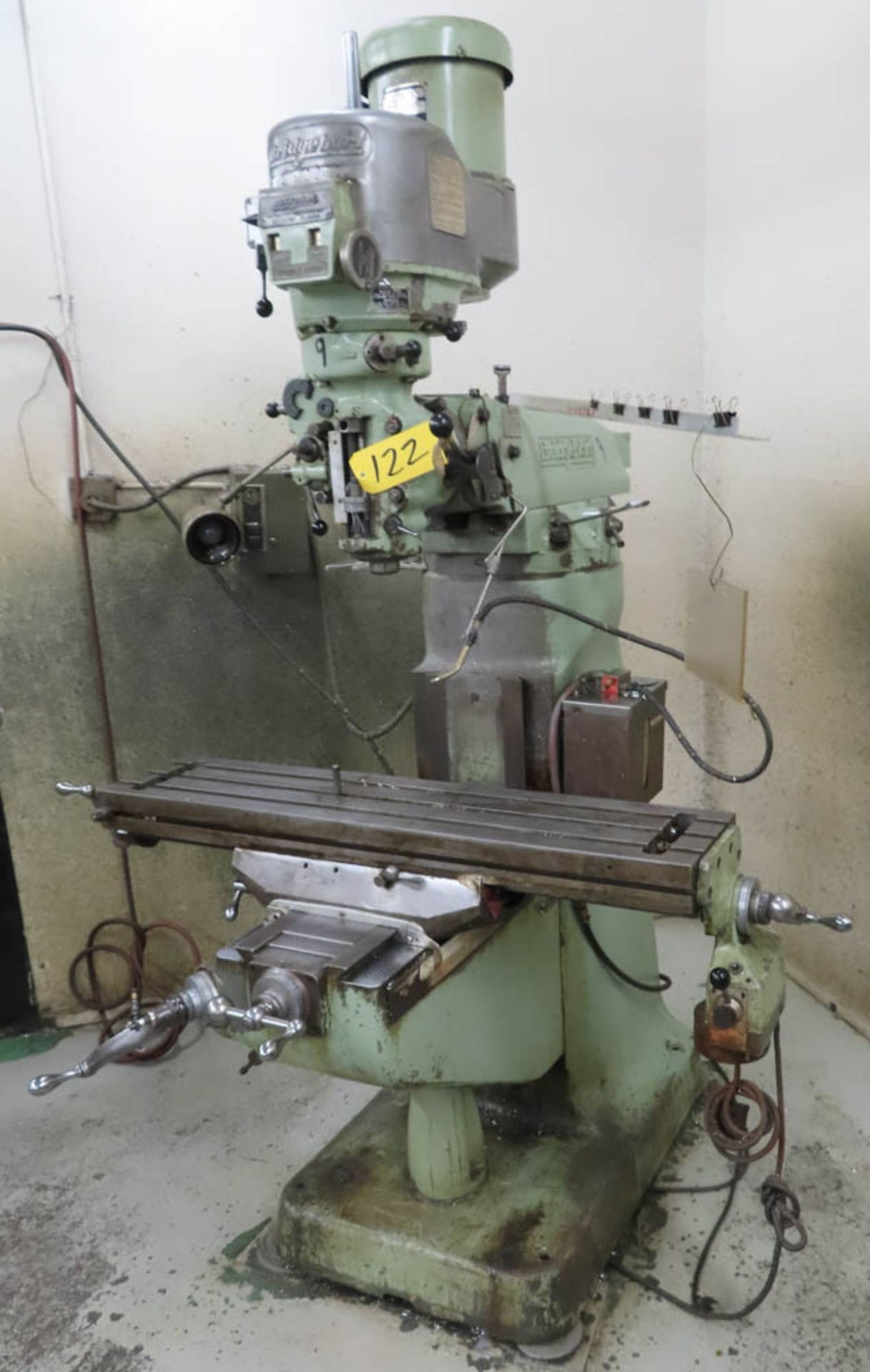 BRIDGEPORT SERIES I 2HP VERTICAL MILLING MACHINE, W/ 9" X 42" SERVO FEED TABLE, R8 SPINDLE, 60-