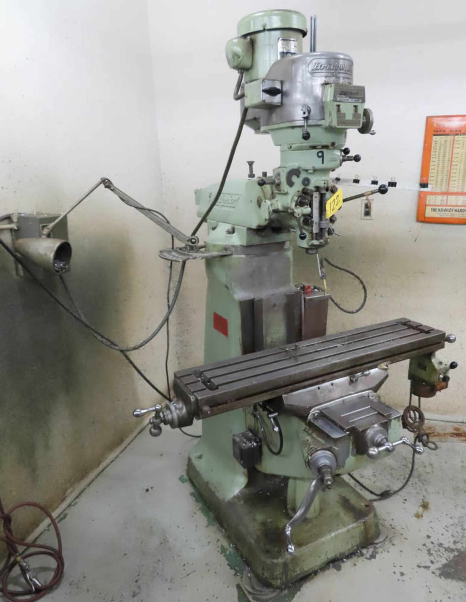 BRIDGEPORT SERIES I 2HP VERTICAL MILLING MACHINE, W/ 9" X 42" SERVO FEED TABLE, R8 SPINDLE, 60- - Image 2 of 7