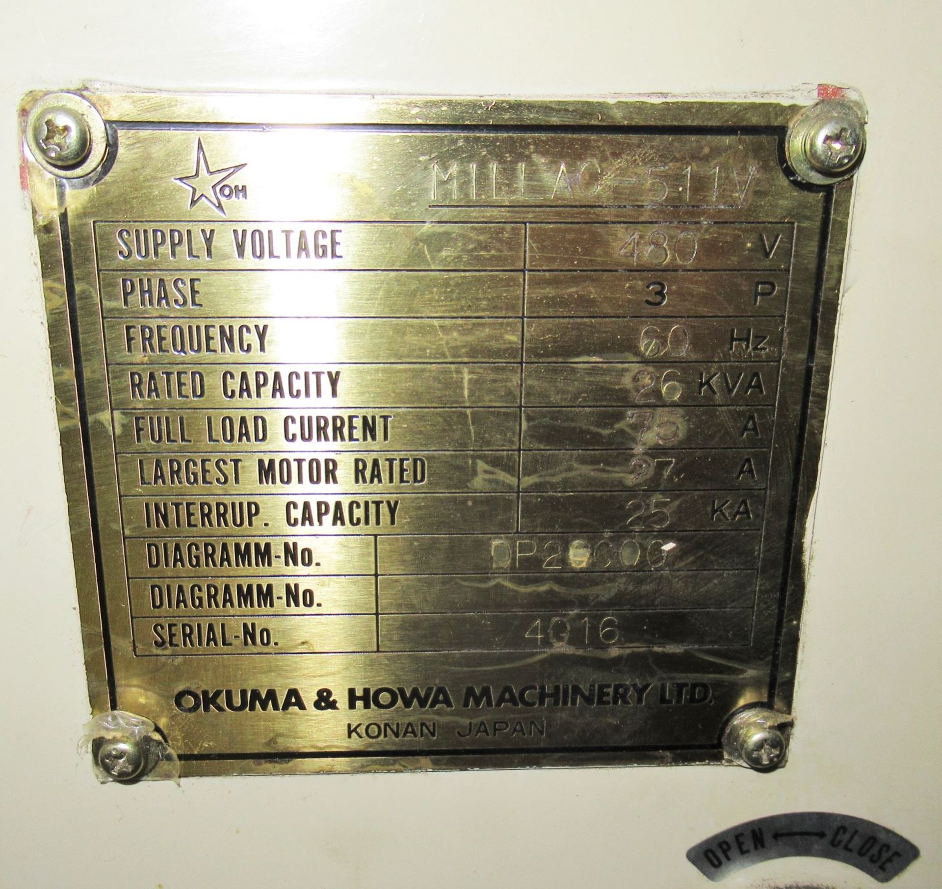 Okuma & Howa “Millac 511V” Vertical Machining Center (NO VISES) - Image 9 of 9