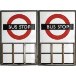 1940s/50s London Transport enamel BUS STOP FLAG (compulsory). A most unusual E6 type with runners