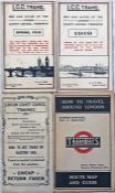 Selection (4) of London Tramways ephemera comprising 3 POCKETS MAPS: LCC Trams Spring 1918 & 1919