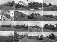 Quantity (100+) of 1940s/50s b&w STEAM RAILWAY NEGATIVES (120-size, 6cm x 4.5cm) taken by the