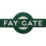 Southern Railway enamel TARGET SIGN from Faygate (written by the SR as two words!) station on the