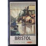 1952 British Railways (Western Region) double-royal POSTER 'Bristol - Travel by Train' by Claude