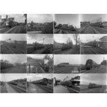 Quantity (100+) of 1950s b&w STEAM RAILWAY NEGATIVES (120-size, 6cm x 4.5cm) taken by the railway