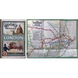 1911 Cook's HANDBOOK TO LONDON with official LONDON UNDERGROUND MAP. 232pp hard-cover book with