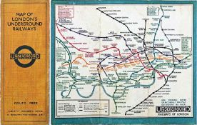 1932 London Underground linen-card POCKET MAP from the Stingemore-designed series of 1925-32. This