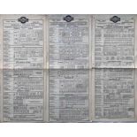 Trio of 1923 London United Tramways (Underground Group) tram stop PANEL TIMETABLES comprising