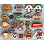 Quantity (23) of 1950s-70s (mainly) London Transport UNIFORM BADGES etc from the Underground,