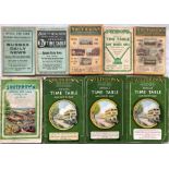 Selection (9) of 1920s-60s Southdown Motor Services TIMETABLE BOOKLETS comprising August 1924,