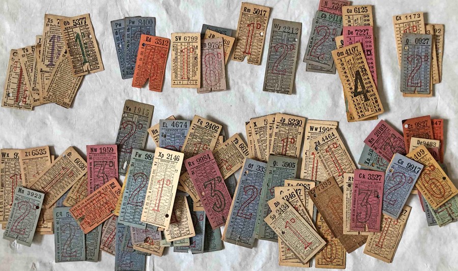 Quantity (approx 150) of c1910-1930s London General Omnibus Company etc PUNCH TICKETS. A good