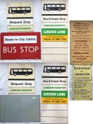 Selection (5) of bus etc SIGNAGE comprising 2 different 1970s London Country Buses perspex double-