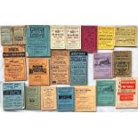 Quantity (21) of 1880s-1970s local ROAD & RAIL TIMETABLE BOOKLETS from various towns, the earliest