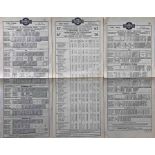 Trio of 1923/24 Underground Group Tramways tram stop PANEL TIMETABLES comprising London United
