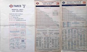 Trio of London Transport TRAM FARECHARTS, all single-sided, paper issues and comprising route 2