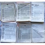 Very large quantity (approx 600) of 1940s-90s London Transport BUS STOP PANEL TIMETABLES and