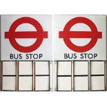 London Transport enamel BUS STOP FLAG (Compulsory) An early 1980s 'roundel'-style, E6-size, double-