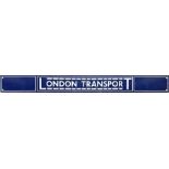 London Transport bus timetable noticeboard enamel HEADER PLATE manufactured in 1930s style with