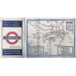 1921 London Underground MAP OF THE ELECTRIC RAILWAYS OF LONDON 'What to See & How to Travel' with