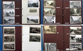 2 large albums of loose-mounted PHOTOGRAPHS/POSTCARDS compiled by the late Alan A Jackson, historian