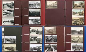 2 large albums of loose-mounted PHOTOGRAPHS/POSTCARDS compiled by the late Alan A Jackson, historian