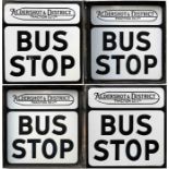 Pair of 1950s/60s Aldershot & District Traction Co Ltd enamel BUS STOP FLAGS with the company's