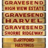 Quartet of bus wooden DESTINATION BOARDS, possibly ex-Maidstone & District and possibly pre-WW2.