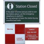 Selection (3) of main-line railway & London Underground ENAMEL SIGNS comprising a Southern