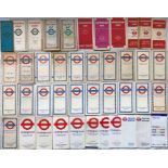 Quantity (42) of 1930s-2000s London Underground POCKET MAPS. Includes a 'Stingemore' (heavily