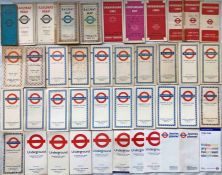 Quantity (42) of 1930s-2000s London Underground POCKET MAPS. Includes a 'Stingemore' (heavily