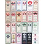 Quantity (24) of 1930s-70s (mainly 1950s/60s) London Transport POCKET MAPS etc for Underground,