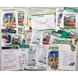 Folder of 1990s CROYDON TRAMLINK MATERIAL - brochures, pamphlets, leaflets, newsletters etc, all