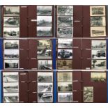 3 large albums of loose-mounted PHOTOGRAPHS/POSTCARDS compiled by the late Alan A Jackson, historian