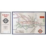 1936 (No 1) London Underground diagrammatic card POCKET MAP designed by H C Beck. An excellent