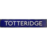 London Underground enamel PLATFORM SIGN from Totteridge station on the Northern Line. This ex-LNER