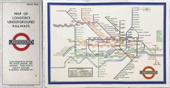 1933 first edition of the H.C. Beck London Underground diagrammatic card POCKET MAP with the