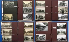 2 large albums of loose-mounted PHOTOGRAPHS/POSTCARDS compiled by the late Alan A Jackson, historian